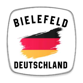 Deutsche Flagge künstlerischer Pinselstrich - Viereckiger Kühlschrankmagnet - Weiß - Vorne