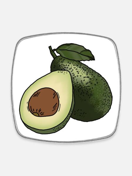 Avocado - Square fridge magnet - white