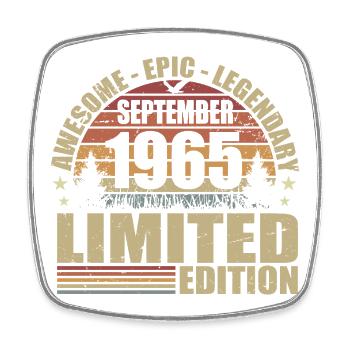 1965 September 1965 Jubiläum September 1965 - Viereckiger Kühlschrankmagnet - Weiß - Vorne