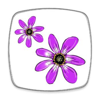 Fleurs Rose - Magnet carré - blanc - Devant