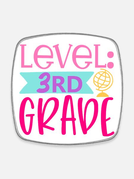 Grade 3 Unlocked – Back to School - Square fridge magnet - white