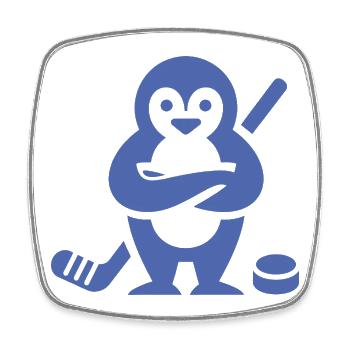 Minimalistisch Pinguin Eishockey Silhouette Sport - Viereckiger Kühlschrankmagnet - Weiß - Vorne