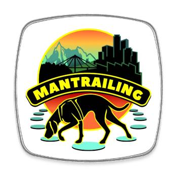 Mantrailing Retro - Viereckiger Kühlschrankmagnet - Weiß - Vorne