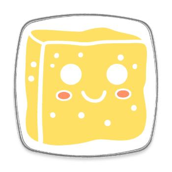 Spongeface Adorable Illustration éponge - Magnet carré - blanc - Devant