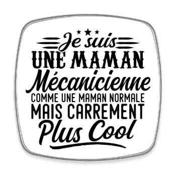 Maman Mécanicienne: normale, mais en plus badass - Magnet carré - blanc - Devant