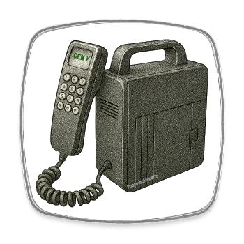 Nostalgisches Telefon - Viereckiger Kühlschrankmagnet - Weiß - Vorne