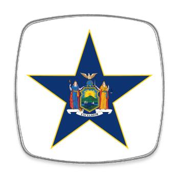 Constitutional Coat of Arms Floral Design - Square fridge magnet - white - Front