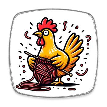 Cluck and Purl - Square fridge magnet - white - Front