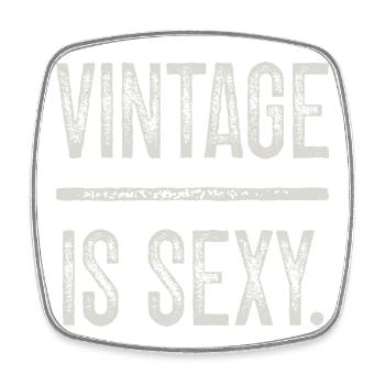 Vintage Design Is Sexy Distressed Effect - Square fridge magnet - white - Front