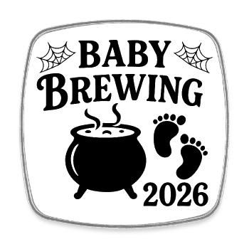 Brassage de bébé 2026 - Magnet carré - blanc - Devant