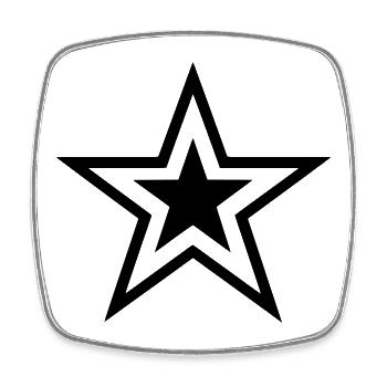 Étoile dans l’étoile - Magnet carré - blanc - Devant