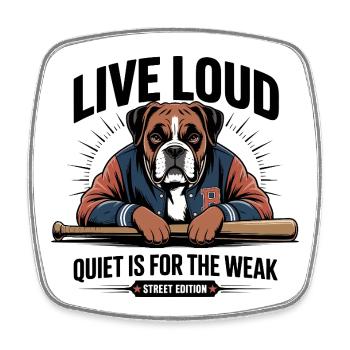 Édition Street Live Loud Bulldog - Magnet carré - blanc - Devant