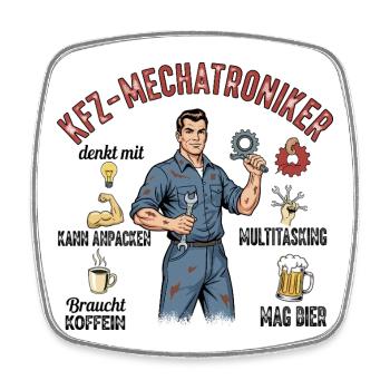 Der Kfz-Mechatroniker - Viereckiger Kühlschrankmagnet - Weiß - Vorne