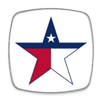 Amerikanischer Flagge Stern Design - Viereckiger Kühlschrankmagnet - Weiß - Vorne