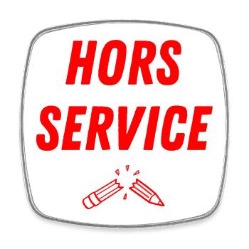 OUT OF SERVICE FAILURE BROKEN RED PEN - Square fridge magnet - white - Front