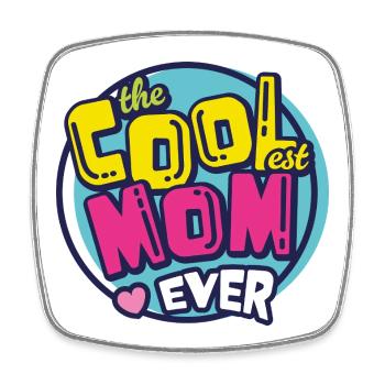 Best Coolest Mom Ever Retro Bold Design - Square fridge magnet - white - Front