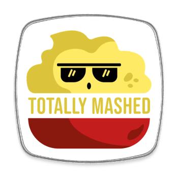 Totally Mashed Funny Pun Potato Cartoon - Square fridge magnet - white - Front