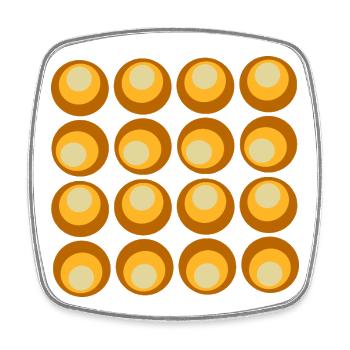 Motif floral rétro hippie des années 70 - Magnet carré - blanc - Devant