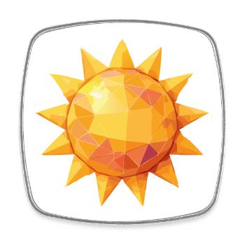 Sun - Square fridge magnet - white - Front