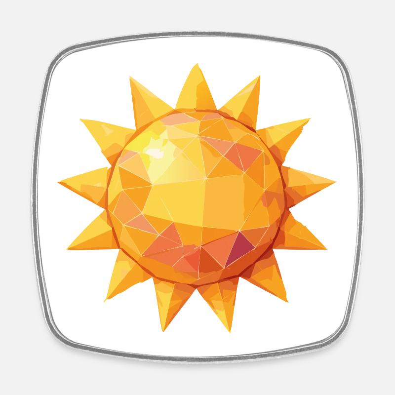 Soleil - Magnet carré - blanc