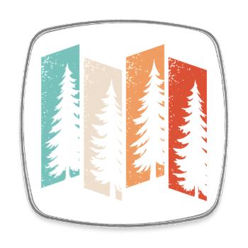 Wald Natur Bäume Wildnis Outdoor Wandern - Viereckiger Kühlschrankmagnet - Weiß - Vorne