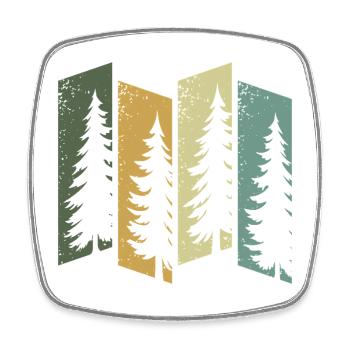Wald Natur Bäume Wildnis Outdoor Wandern - Viereckiger Kühlschrankmagnet - Weiß - Vorne