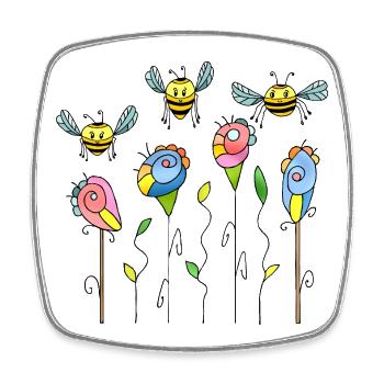 Insekten - Viereckiger Kühlschrankmagnet - Weiß - Vorne
