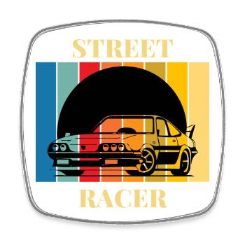 Vintage Rennwagen Street Art Design - Viereckiger Kühlschrankmagnet - Weiß - Vorne