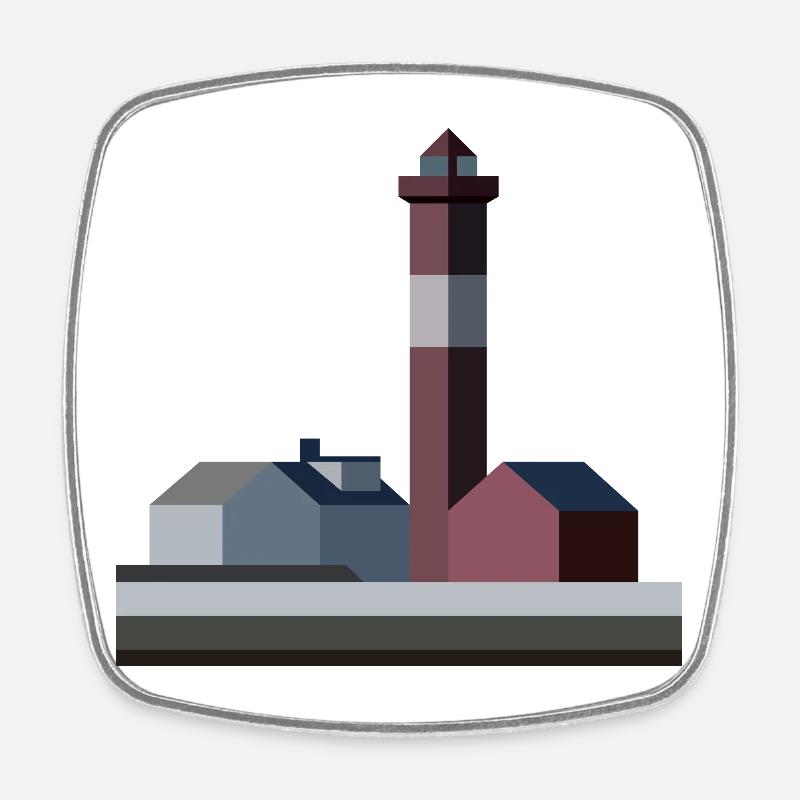 Phare d’étoile de mer stylisé - Magnet carré - blanc