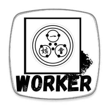 Symbol der minimalistischen chinesischen Harmonie - Viereckiger Kühlschrankmagnet - Weiß - Vorne