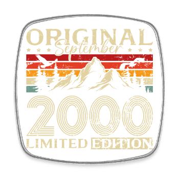 25ème Anniversaire Millésime Septembre Millésime 2000 - Magnet carré - blanc - Devant
