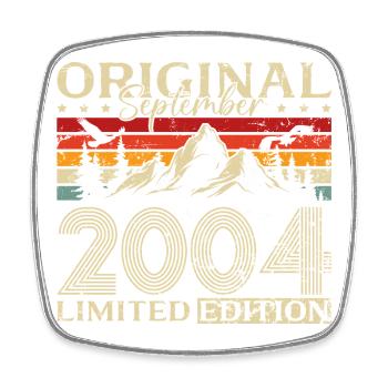 21st Birthday Vintage September Vintage 2004 - Square fridge magnet - white - Front