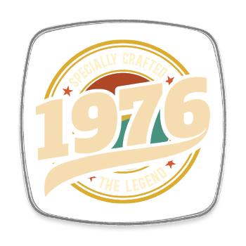1976 Legend 50 Years Anniversary Man - Square fridge magnet - white - Front
