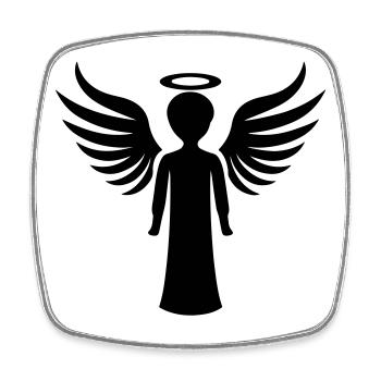 Engel Symbol - Viereckiger Kühlschrankmagnet - Weiß - Vorne