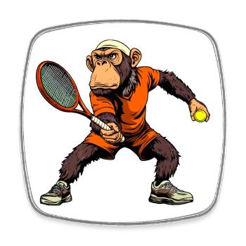 Les singes du tennis - Magnet carré - blanc - Devant