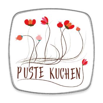 Flowers with playful lines - Square fridge magnet - white - Front