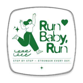 Run Baby Run pour les femmes qui aiment le running - Magnet carré - blanc - Devant