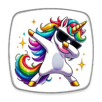 Licornes Dabbing Dab Licorne Licorne Femmes - Magnet carré - blanc - Devant