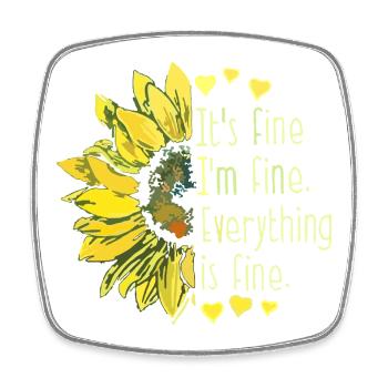 Sunflower Fine Mantra Tee - Square fridge magnet - white - Front