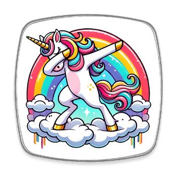 Licornes Dabbing Dab Licorne Licorne Femmes - Magnet carré - blanc - Devant