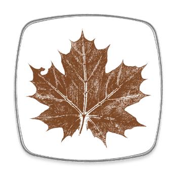 maple leaf - Square fridge magnet - white - Front