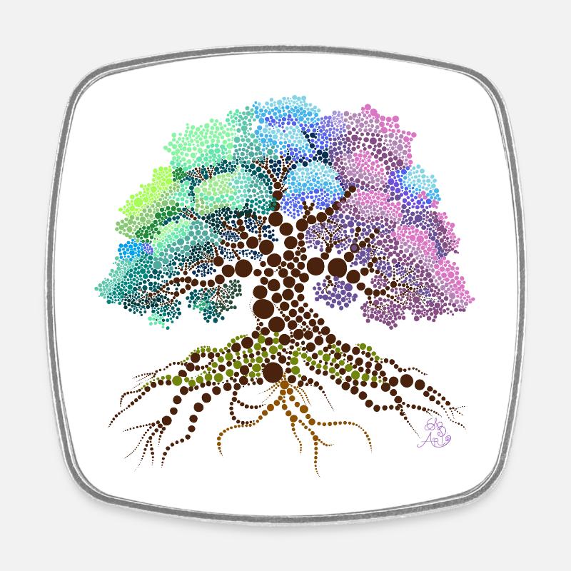 Tree - Square fridge magnet - white