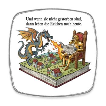 The rich are still alive today - Square fridge magnet - white - Front