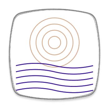 Geometric Lines and Circles Design - Square fridge magnet - white - Front