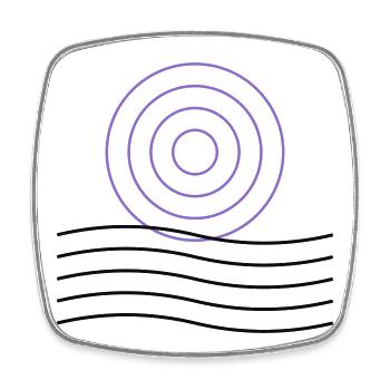 Abstract geometric circle design - Square fridge magnet - white - Front