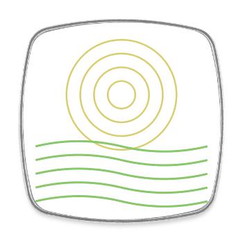 Abstraktes Sonnensymbol und Linien - Viereckiger Kühlschrankmagnet - Weiß - Vorne