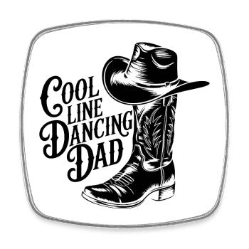 Line Dance Dad Cooler Line Dance Dad - Square fridge magnet - white - Front