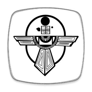 Uraltes Donnervogel-Totem-Design - Viereckiger Kühlschrankmagnet - Weiß - Vorne