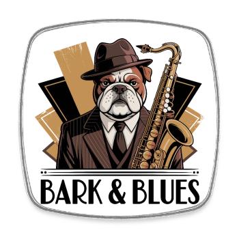 Bark und Blues - Viereckiger Kühlschrankmagnet - Weiß - Vorne