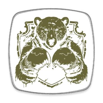 Bear Boxer - Square fridge magnet - white - Front